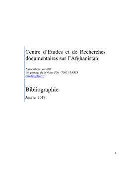 Centre D'etudes Et De Recherches Documentaires Sur L'afghanistan