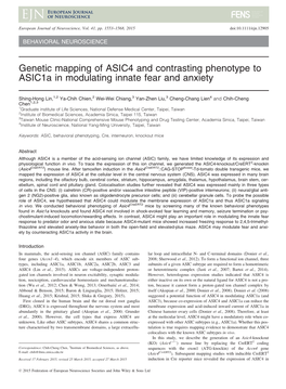 Genetic Mapping of ASIC4 and Contrasting Phenotype to Asic1a in Modulating Innate Fear and Anxiety