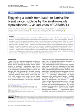 To Luminal-Like Breast Cancer Subtype by the Small-Molecule