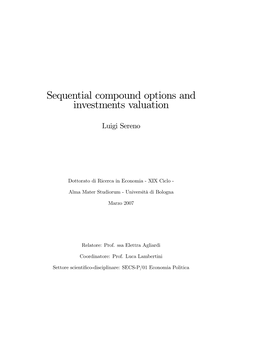 Sequential Compound Options and Investments Valuation