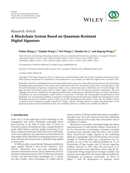 A Blockchain System Based on Quantum-Resistant Digital Signature