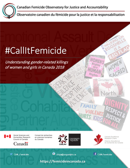 Callitfemicide Understanding Gender-Related Killings of Women and Girls in Canada 2018