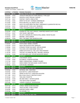 Schedule Quickprint TKRN-FM