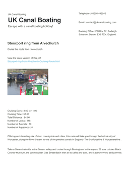 Stourport Ring from Alvechurch | UK Canal Boating