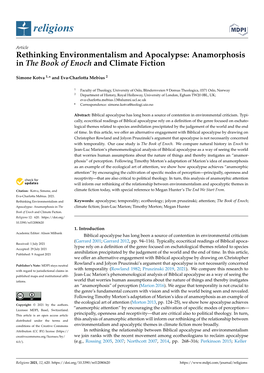 Rethinking Environmentalism and Apocalypse: Anamorphosis in the Book of Enoch and Climate Fiction