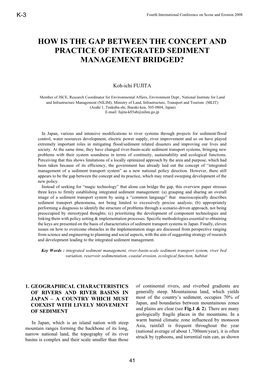 How Is the Gap Between the Concept and Practice of Integrated Sediment Management Bridged?