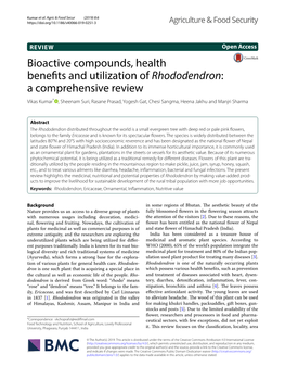 Bioactive Compounds, Health Benefits and Utilization of Rhododendron: A