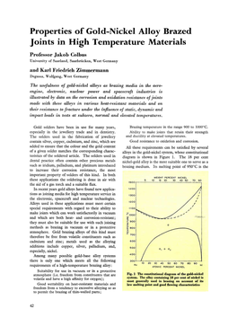 Properties of Gold-Nickel Alloy Brazed Joints in High Temperature Materials