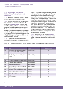 Gypsies and Travellers Development Plan Consultation on Options