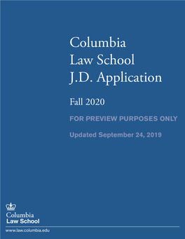 Columbia Law School J.D. Application