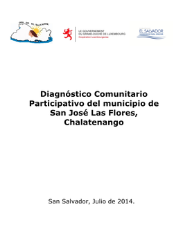 Diagnóstico Comunitario Participativo Del Municipio De San José Las Flores, Chalatenango