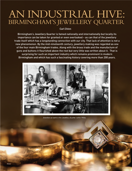 AN INDUSTRIAL HIVE: BIRMINGHAM’S JEWELLERY QUARTER Carl Chinn