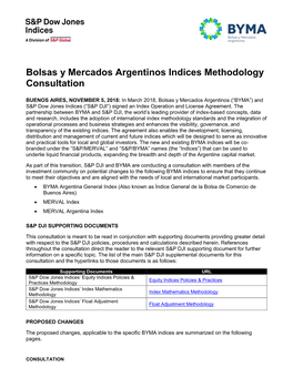 Bolsas Y Mercados Argentinos Indices Methodology Consultation