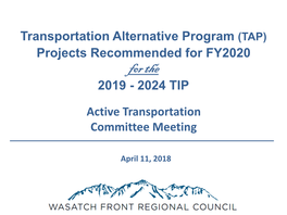 For FY2020 for the 2019 - 2024 TIP