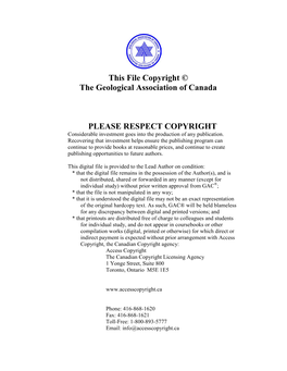 This File Copyright © the Geological Association of Canada