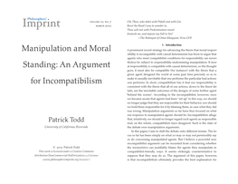 Manipulation and Moral Standing: an Argument for Incompatibilism