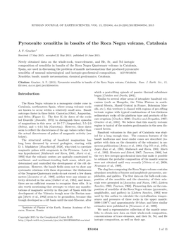 Pyroxenite Xenoliths in Basalts of the Roca Negra Volcano, Catalonia