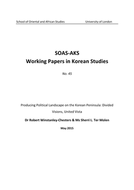 SOAS-AKS Working Papers in Korean Studies