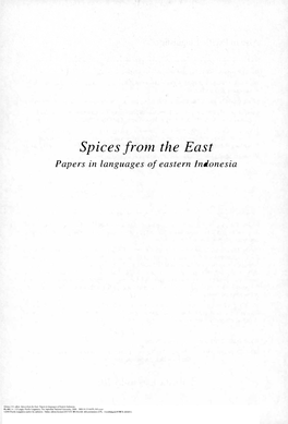 Spices from the East: Papers in Languages of Eastern Indonesia
