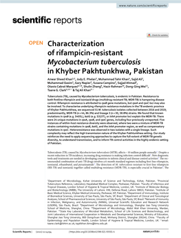 Characterization of Rifampicin-Resistant Mycobacterium