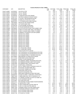 Container Upc Description Item Qty Cost Per Unit Total