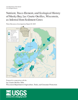 Nutrient, Trace-Element, and Ecological History of Musky Bay, Lac Courte Oreilles, Wisconsin, As Inferred from Sediment Cores