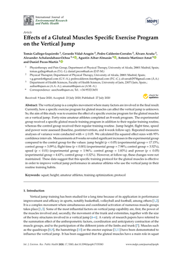 Effects of a Gluteal Muscles Specific Exercise Program on the Vertical