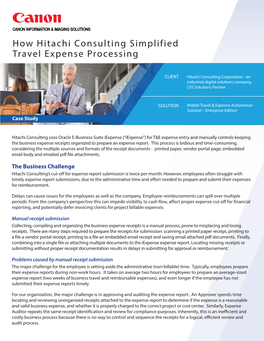 How Hitachi Consulting Simplified Travel Expense Processing