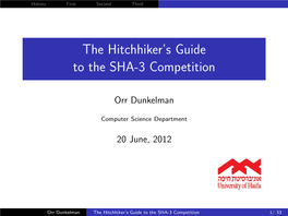 The Hitchhiker's Guide to the SHA-3 Competition