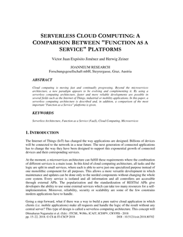 Serverless Cloud Computing: a Comparison Between 