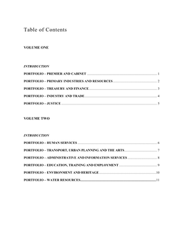 Table of Contents