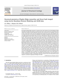 Raplee Ridge Monocline and Thrust Fault Imaged Using Inverse Boundary Element Modeling and ALSM Data