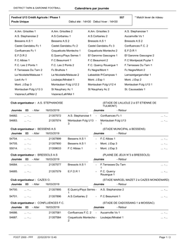 Calendrier Festival