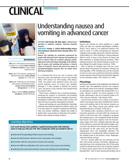 050125Understanding Nausea and Vomiting in Advanced Cancer