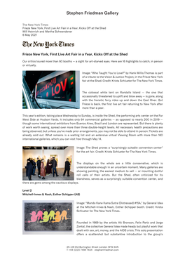 Press 6 May 2021 Frieze New York, First Live Art Fair in a Year, Kicks