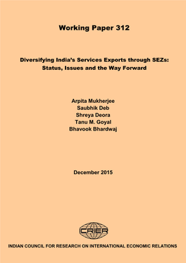 Diversifying India's Services Exports Through Sezs