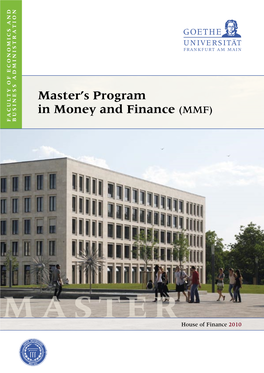 Master's Program in Money and Finance (MMF)