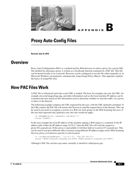 Proxy Auto-Config Files
