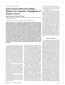 Early Season Softwood Cuttings Effective for Vegetative Propagation