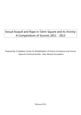 Sexual Assault and Rape in Tahrir Square and Its Vicinity: a Compendium of Sources 2011 - 2013