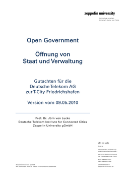 Open Government Öffnung Von Staat Und Verwaltung