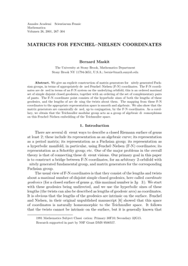 Matrices for Fenchel–Nielsen Coordinates
