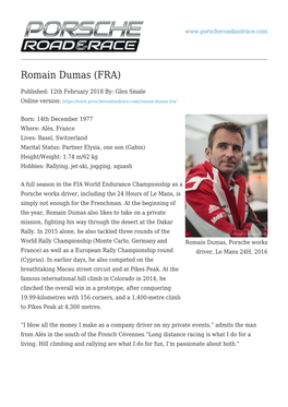 Romain Dumas (FRA)