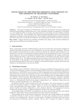 Application of the Process Modeling Tool Promot to the Modeling of Metabolic Networks