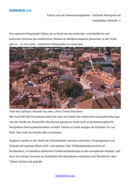 Tallinn Und Die Sehenswürdigkeiten – Estlands Metropole Mit Traumhafter Altstadt | 1