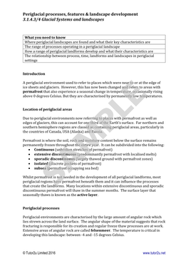 Periglacial Processes, Features & Landscape Development 3.1.4.3/4