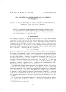 Math. Res. Lett. 20 (2013), No. 6, 1071–1080 the ISOMORPHISM