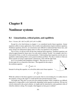 Chapter 8 Nonlinear Systems