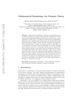 Mathematical Morphology Via Category Theory 3