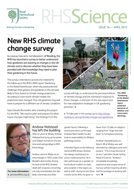 New RHS Climate Change Survey